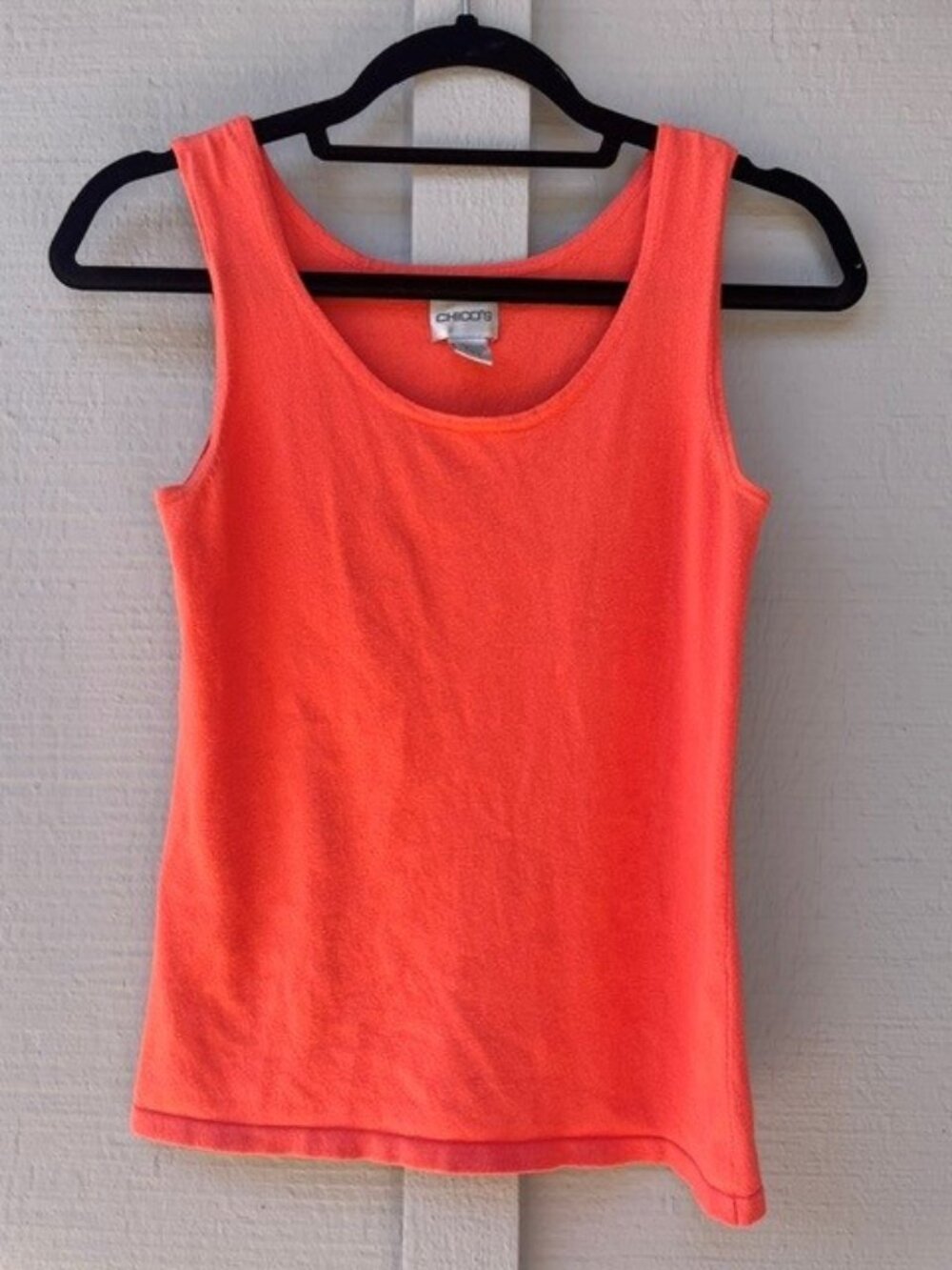 CHICO'S Scoop Neck Stretch Sleeveless Tank Top - Coral